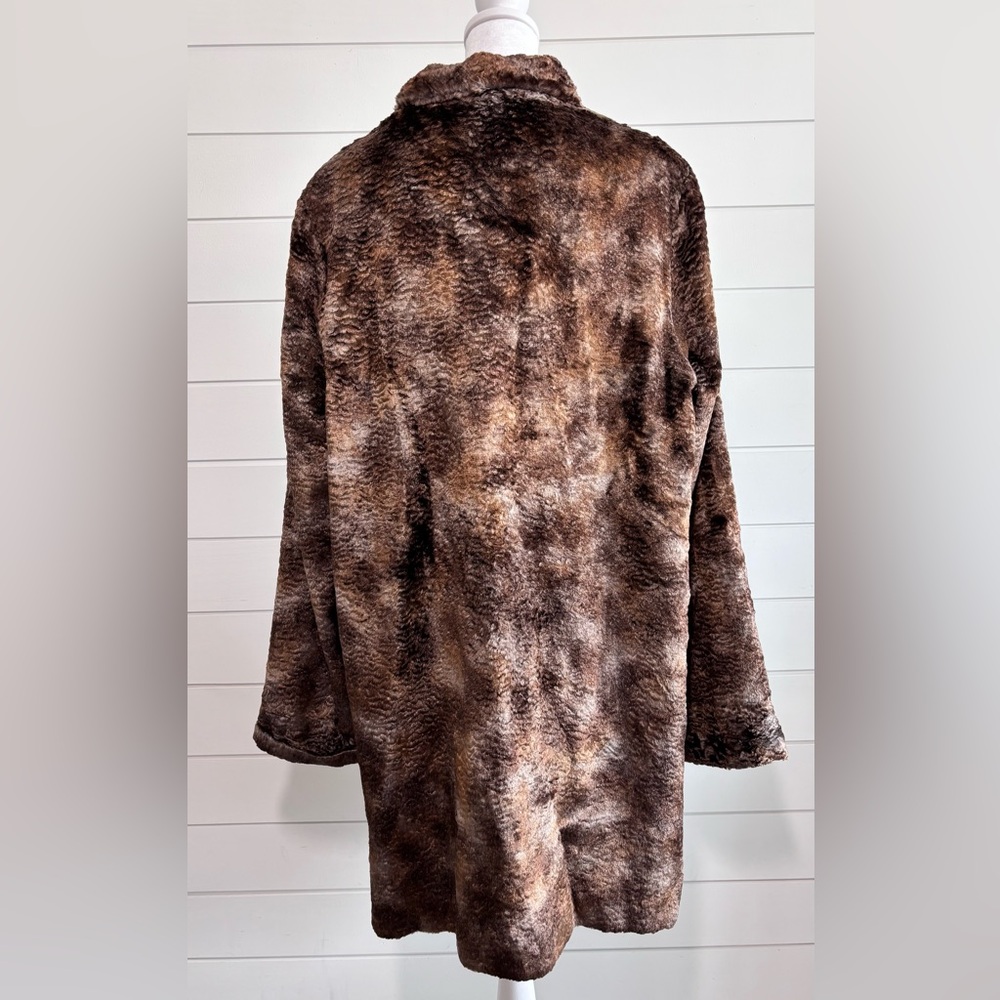 Pamela McCoy Vintage Woman Faux Fur Coat, Brown Size M - Picture 6 of 16